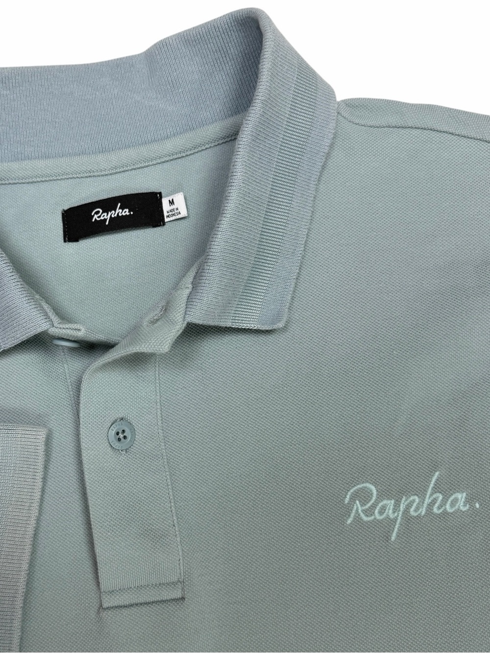 Rapha Shirt Mens Medium Blue Logo Polo Embroidered Biking Cycling Performance